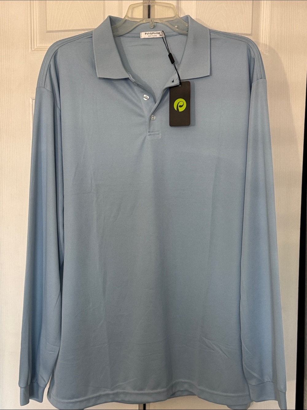 NWT Pinspark Men's Long Sleeve Performance Golf Polo Shirt - 2XL